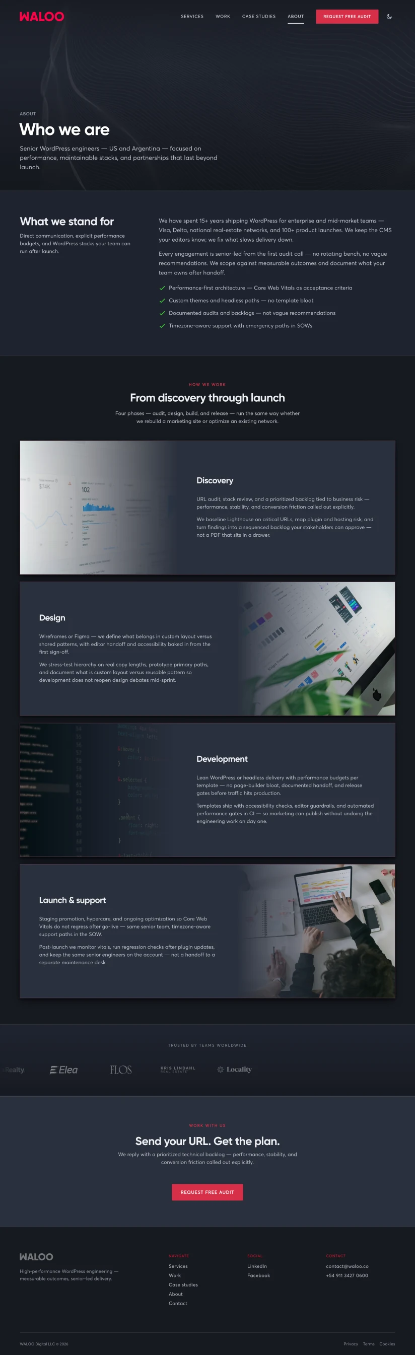 WALOO about — dark theme