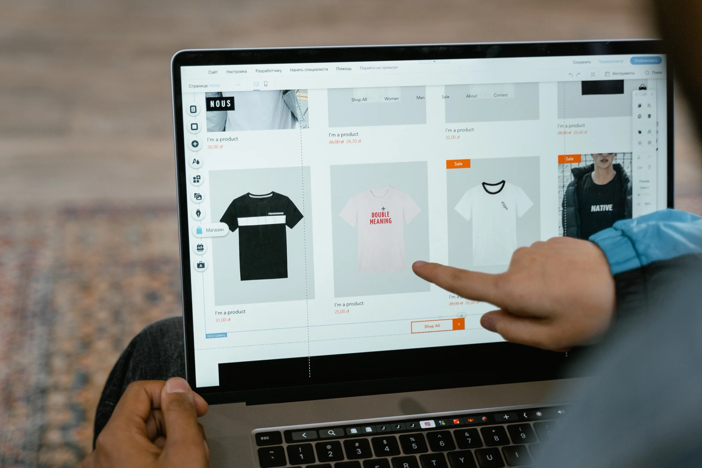Ecommerce storefront on desktop