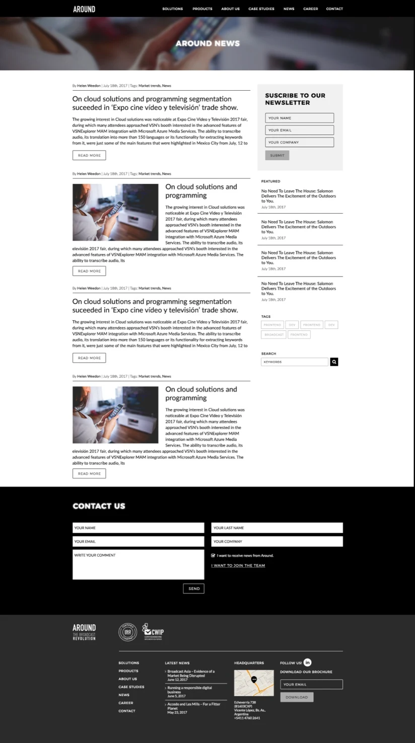 Around news listing