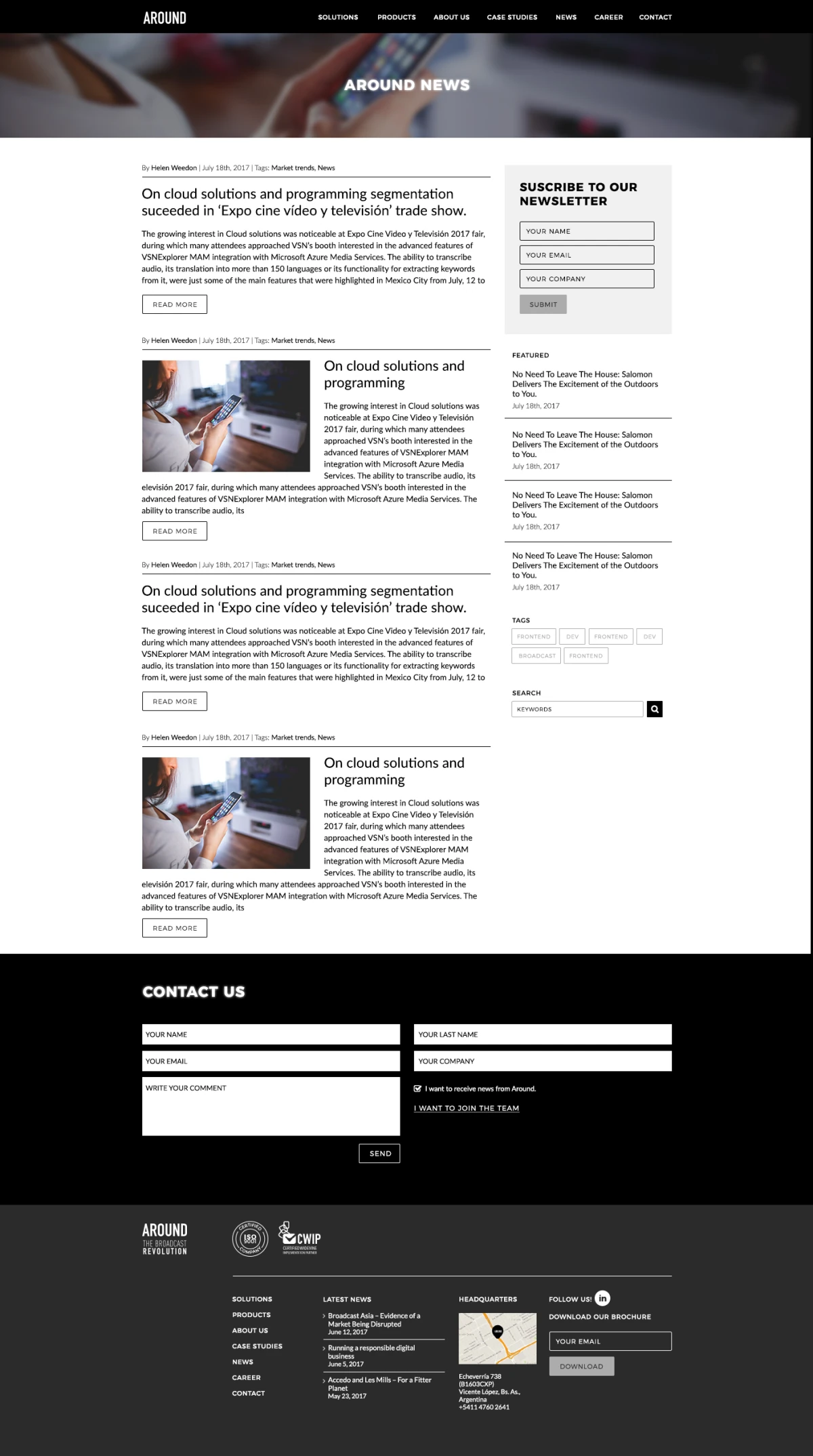 Around news listing