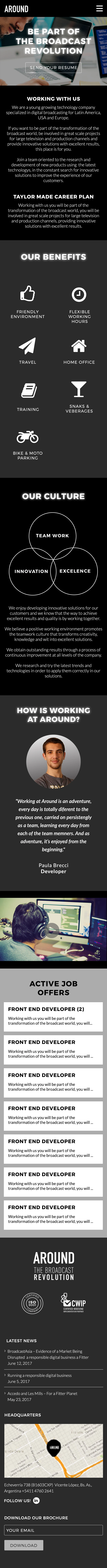 Around mobile careers page