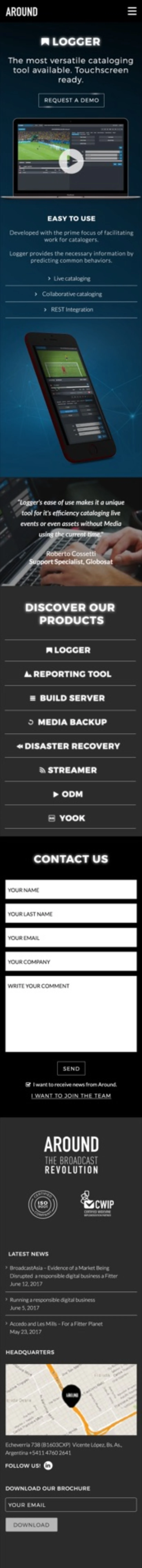 Around mobile Logger product page