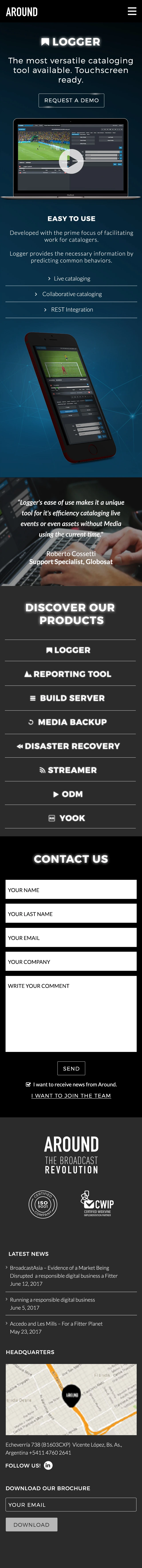 Around mobile Logger product page