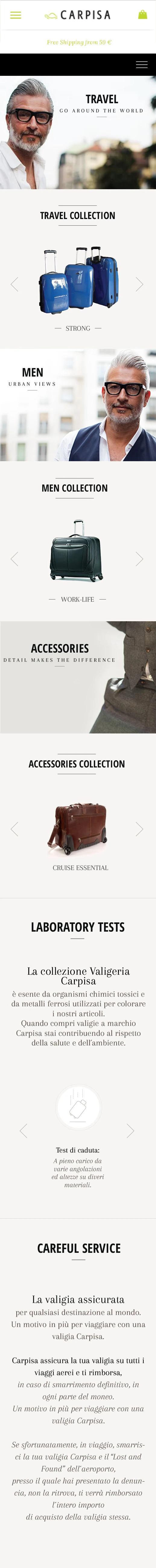 Carpisa mobile new collection — product lines, specs tables, and buy CTAs