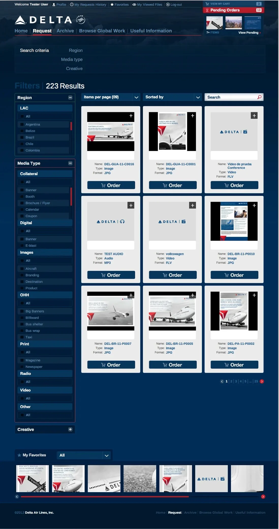 Delta advertising app — request and production workflow