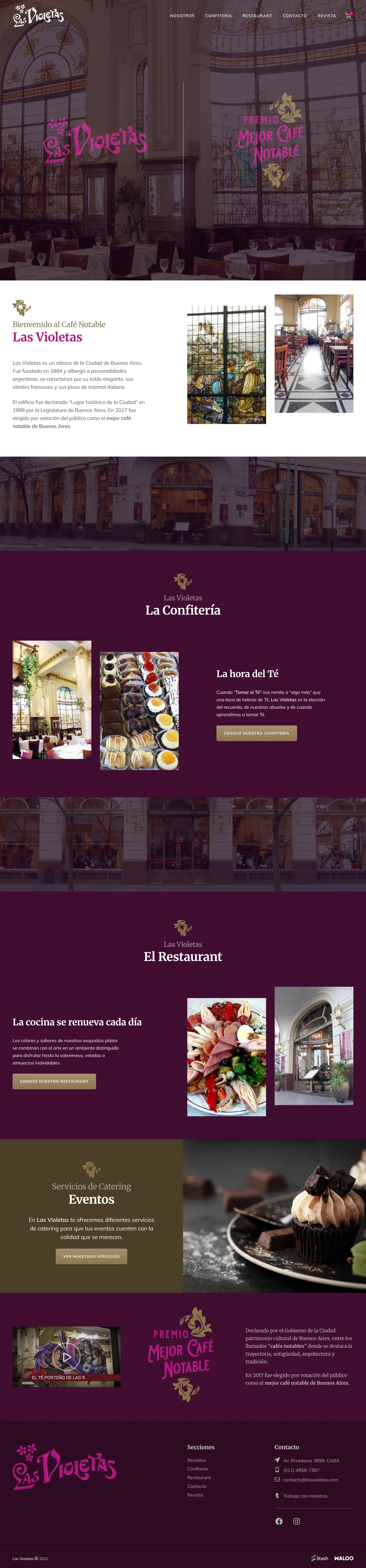 Las Violetas homepage — Café Notable welcome