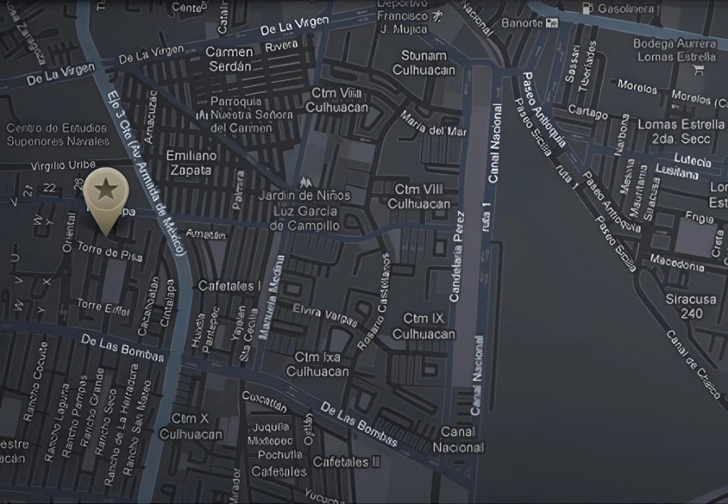Visa Affluent dark map view with highlighted premium location pin