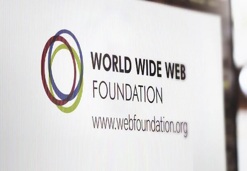 World Wide Web Foundation logo and webfoundation.org on screen