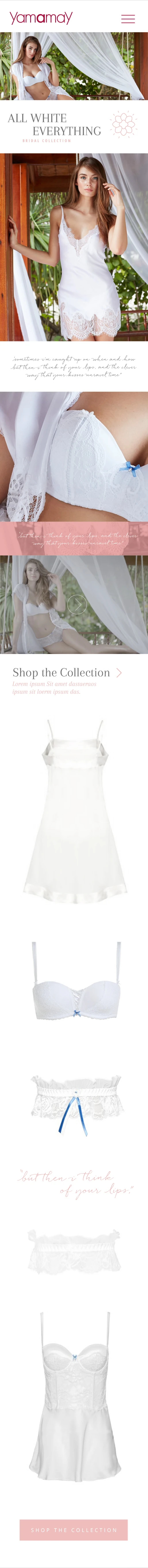 Yamamay mobile Silky Flower collection and shop the collection
